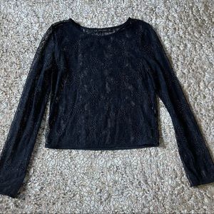 Zara Long Sleeve Beaded Lace Shirt